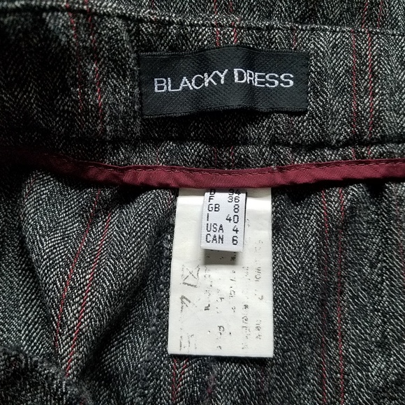 Wool Blend  Pants, Gray With Maroon Stripes - Picture 7 of 8